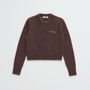 Madhappy Blanket Stitched Cashmere Blend Crewneck Cardigan